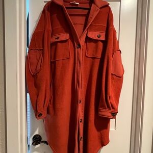 Women's Red Button-Up Coat